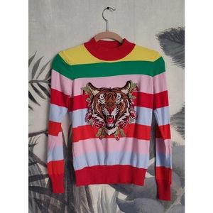 Fashion Nova Tiger Rainbow sweater